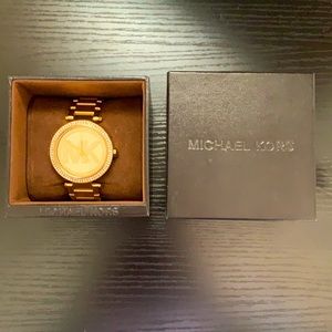Ladies Gold Micheal Kors Chronograph Watch